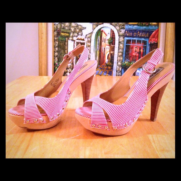 Candy-striped Peep-toes by Steve Madden