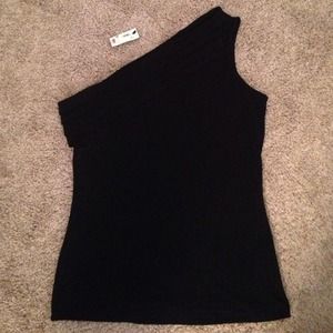 NWT black one shoulder dressy tank top