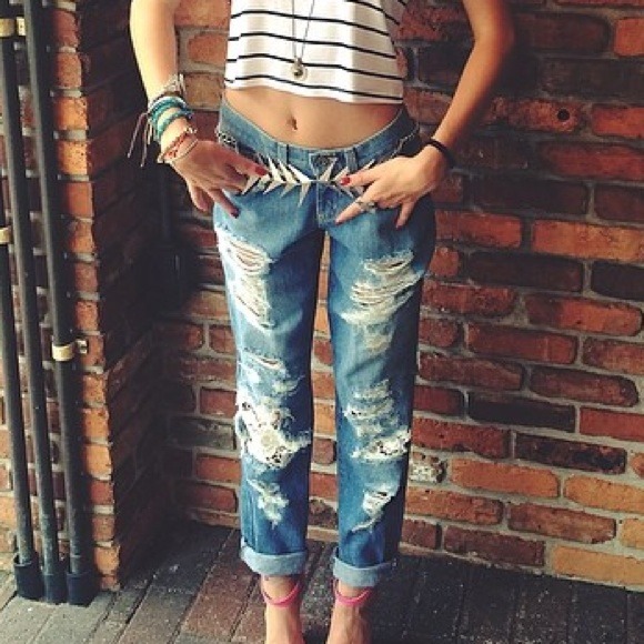 LF crochet detail jeans