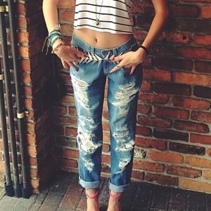 LF crochet detail jeans