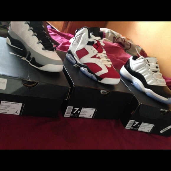 JORDANS Barron 9s Carmine6s , jordan Concords 11s