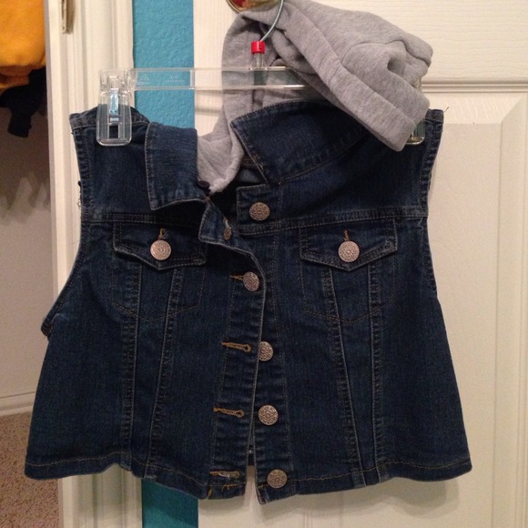FLAWLESS denim vest with a hood