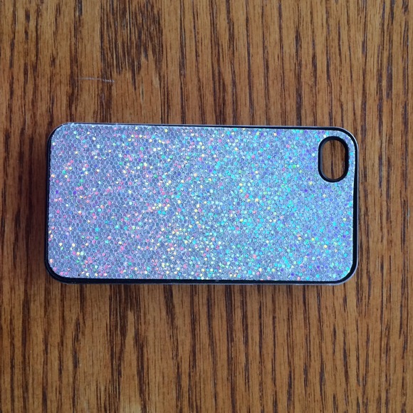 Silver sparkly iPhone 4 case