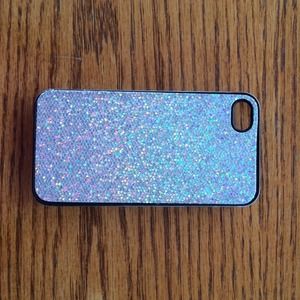 Silver sparkly iPhone 4 case