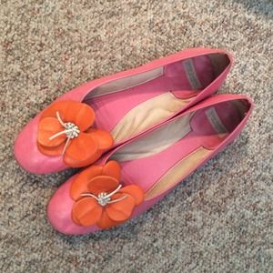 Pink and Orange Kate Spade flats