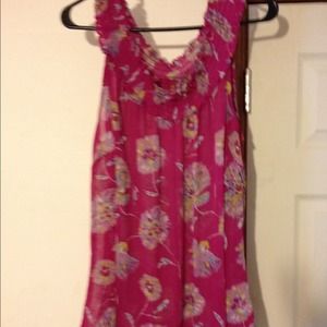 Dark pink with flowers top
