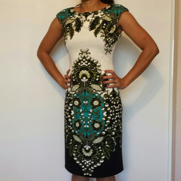 Knee length capped sleeves dress