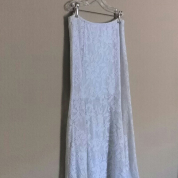 White lace maxi skirt