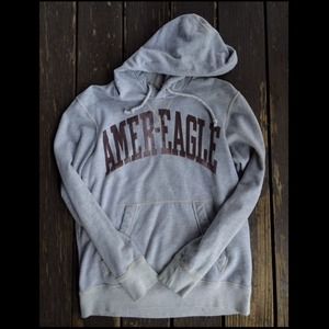 Men's American Eagle Grey & Maroon Hoodie
