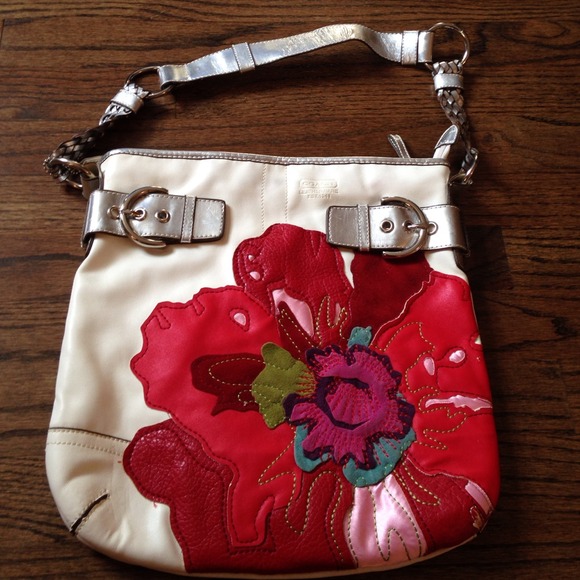 Coach flower white bag