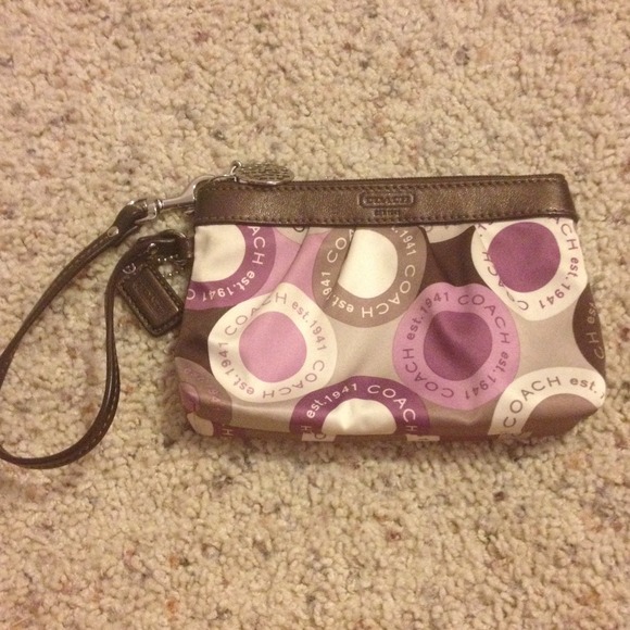 Coach purple wristlet
