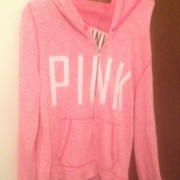 Pink hoodie.