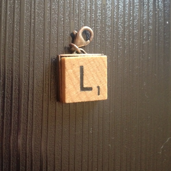 Scrabble "L" charm with sterling silver