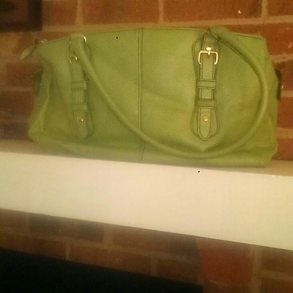 Green leather like pocketbook
