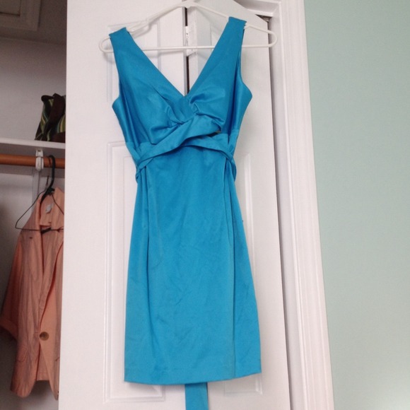 Turquoise blue knee length dress