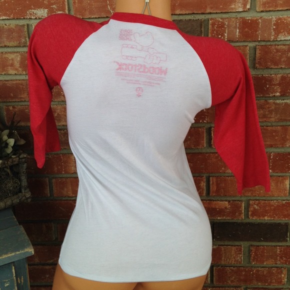 ❌BUNDLED❌ Vintage Woodstock baseball 3/4 Top - Picture 4 of 4
