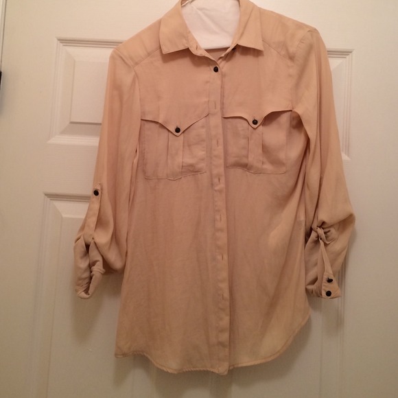 Zara blush button down