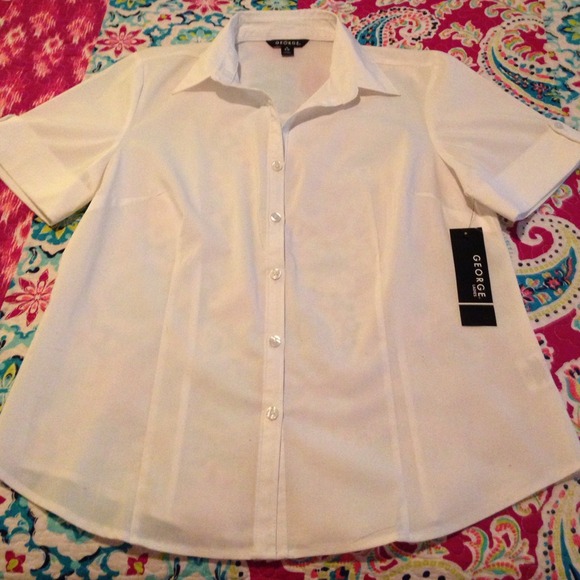 George Tops - NEW Back To Basics White Short Sleeve Top