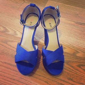 Royal Blue Just Fab Wedges