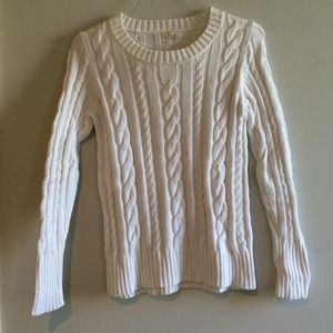 J.Crew white cable-knit sweater