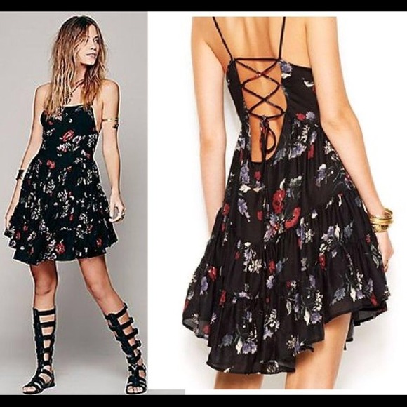 Free people circle of flowers black combo