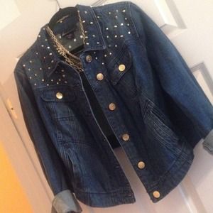 Gold Studded denim jacket