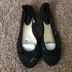 Lace black flats