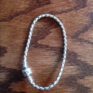 **reserved* Pandora braided leather charm bracelet