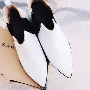 Zara White Booties