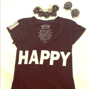 Peace love world 'I am happiness' tee