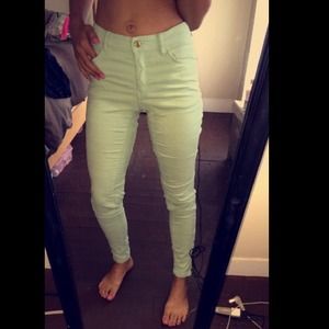 Teal colored pants (highwaisted)