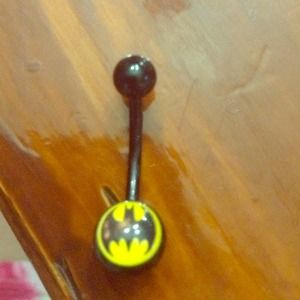 Black batman belly/navel ring.