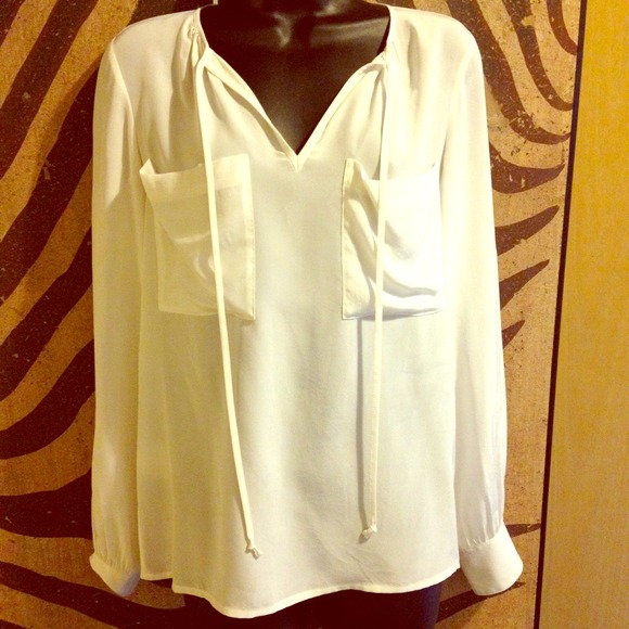 BCBG Tops - White silk blouse by BCBG