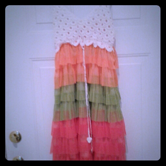 Layers at the bottom crochet top cute fun colorful