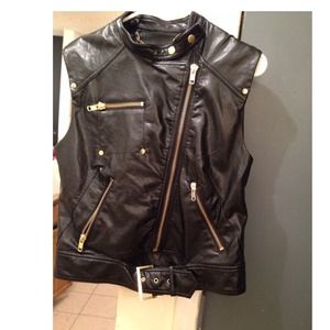 Black Biker Vest