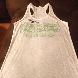 Atlantic Beach NC white Burnout tank