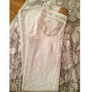 Hollister light wash paint jeans