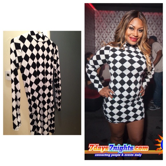 Diamond Printed Body Con Dress