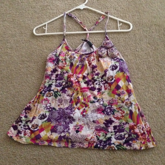 Racer Back Floral Tank