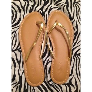 Cute Gold Flip Flops
