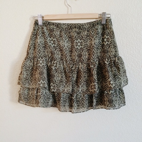 Tribal Patterned Ruffled Skirt
