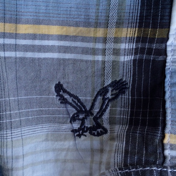 Men's American Eagle Plaid Button Up - Picture 3 of 4