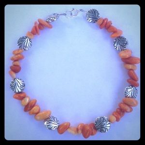 Orange quartzite Anklet