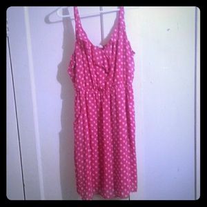 Hot pink, polka dotted dress! *plus size
