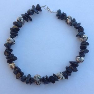 SS Black Jasper Anklet