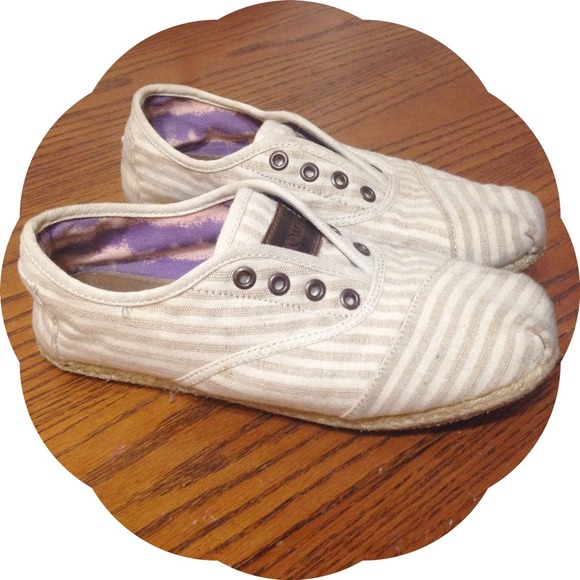 Toms striped slip ons