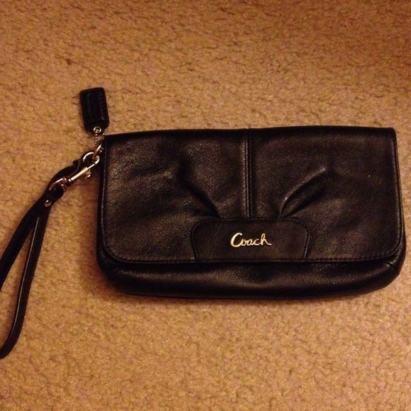 Black coach wristlet.