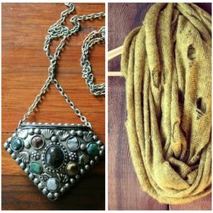Swiss cheese scarf & necklace bundle