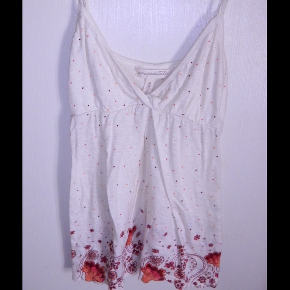 White Floral Aeropostale Cami 🎀 Will Bundle!