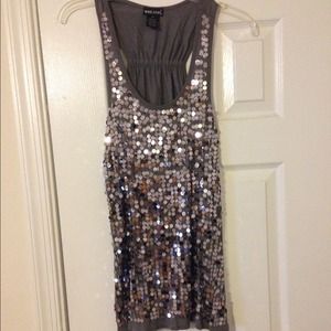 Silver Sequin Racerback Tank